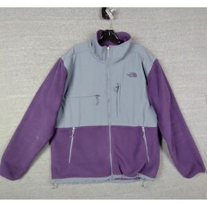 The North Face Mens Jacket XL Gray Purple Denali Fleece Polartec Outdoor Gorp